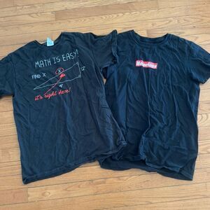 Two black graphic tshirts size medium
